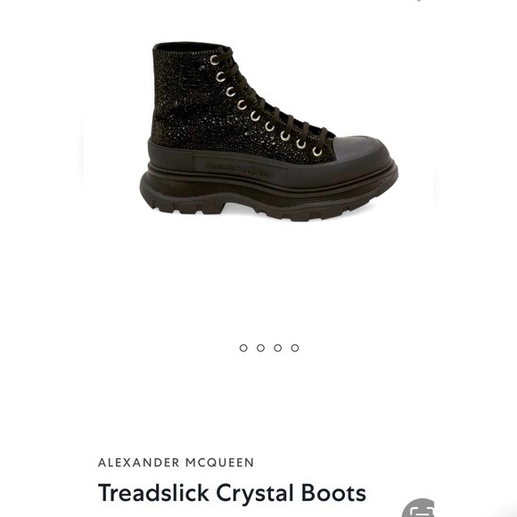 Alexander McQueen Treadslick Black Crystal Boots - Picture 3 of 7